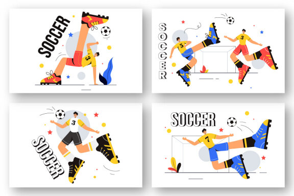 9 Soccer Sports Illustration