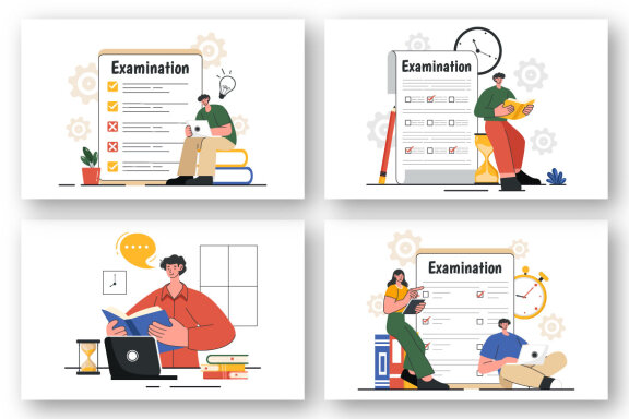 9 Examination Vector Illustration