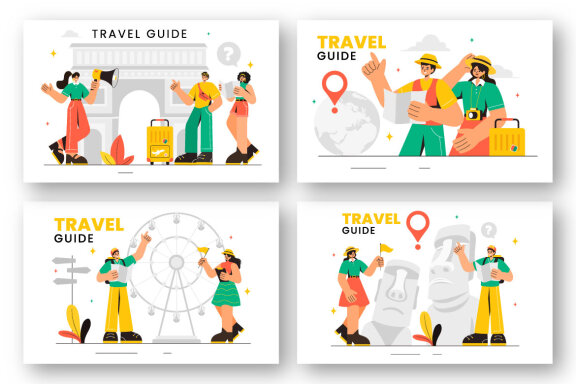9 Travel Guide and Tour FREE Illustrations