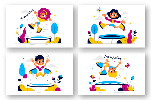 9 Trampoline Sport Illustration