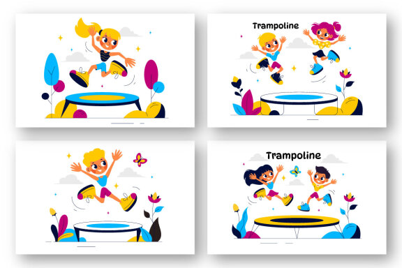 9 Trampoline Sport Illustration