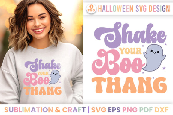 Halloween Sublimation Shake Your Boo Thang SVG Design Quote Design