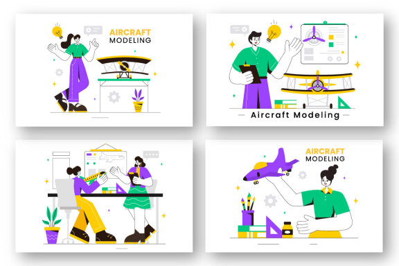 9 Aircraft Modelling and Crafting Illustration