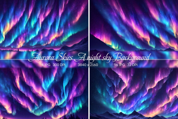 Aurora Skies A night sky Background