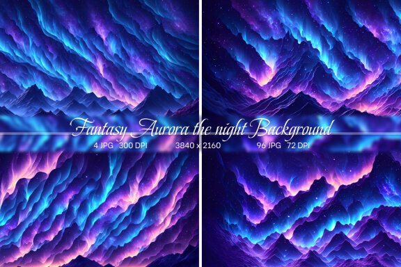 Fantasy Aurora the night Background