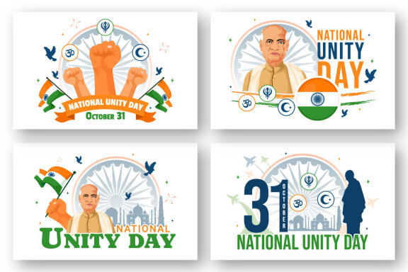 9 National Unity Day in India Illustration