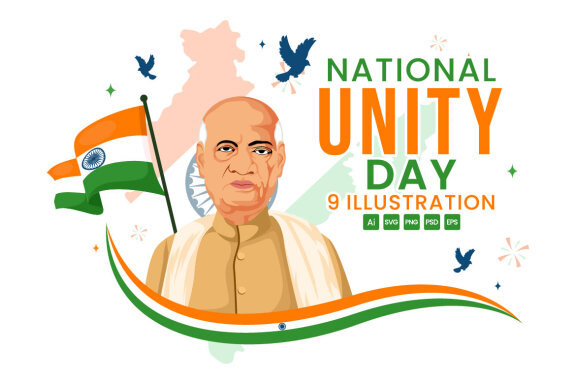 9 National Unity Day in India Illustration