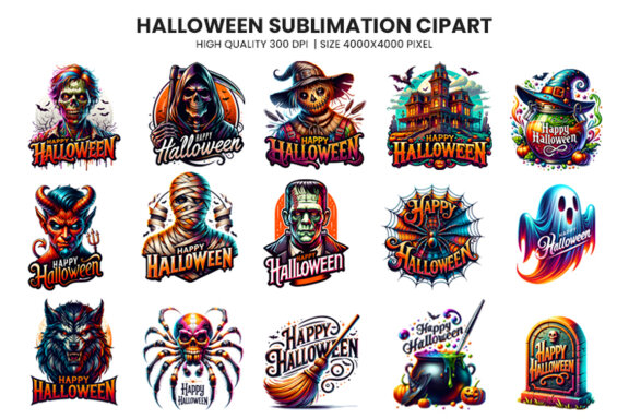 Halloween Season Spooky Sublimation Clipart PNG Bundle