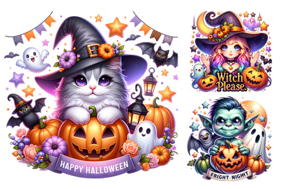 Halloween Season Sublimation Clipart PNG Bundle