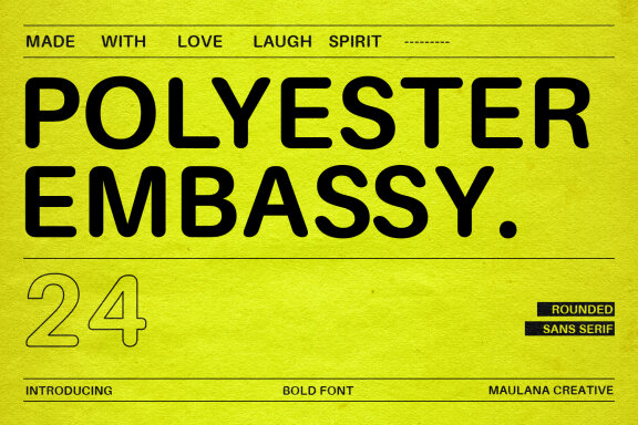 Polyester Embassy Rounded Sans Serif Font 
