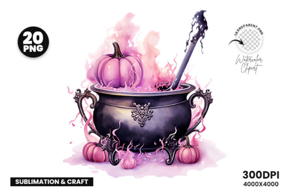  Halloween Cauldron FREE Clipart PNG Bundle