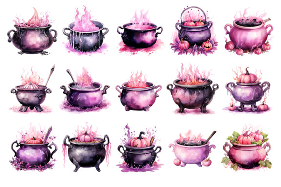  Halloween Cauldron FREE Clipart PNG Bundle