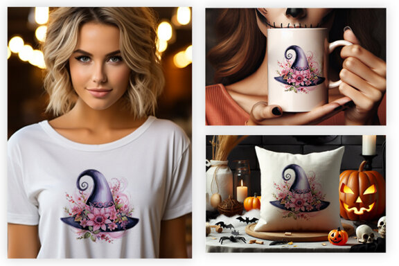 Halloween Witch Hat Sublimation FREE PNG Bundle