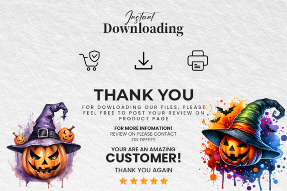 Watercolor Halloween Sublimation Clipart PNG Bundle