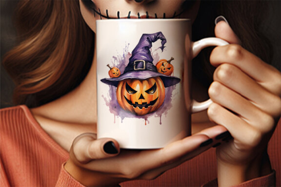 Watercolor Halloween Sublimation Clipart PNG Bundle