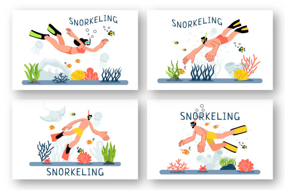 9 Snorkeling Adventure Illustration