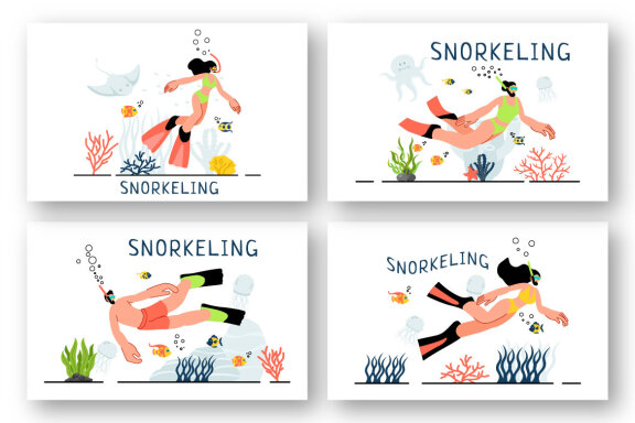 9 Snorkeling Adventure Illustration
