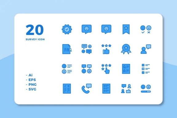 60 Survey Icons (3 Style)