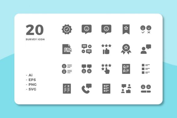 60 Survey Icons (3 Style)