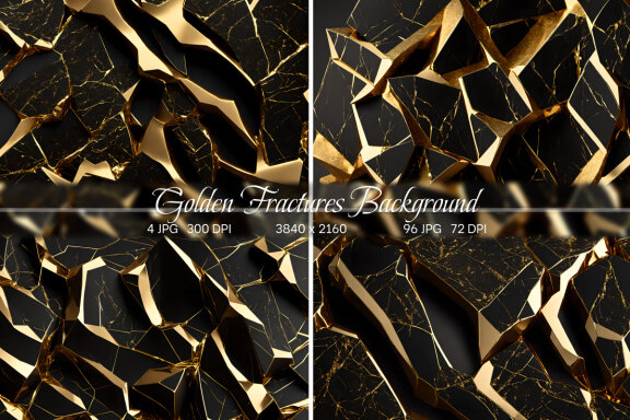 Golden Fractures Background