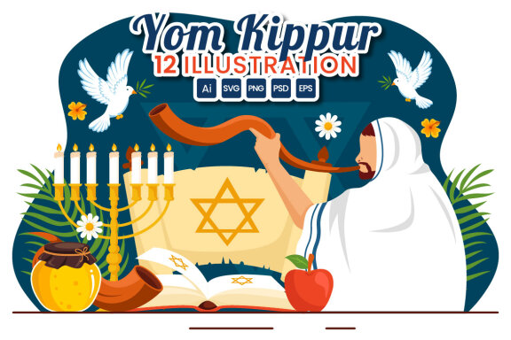 12 Yom Kippur Celebration Illustration