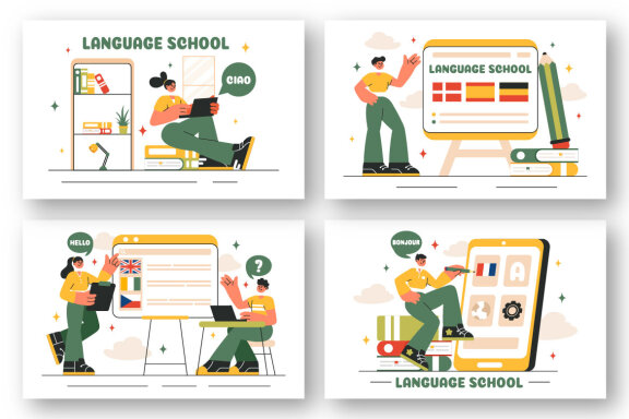 20 Language School Illustration