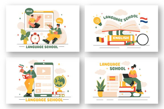 20 Language School Illustration