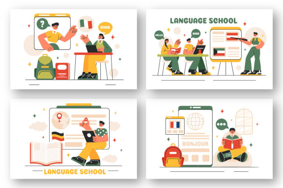 20 Language School Illustration