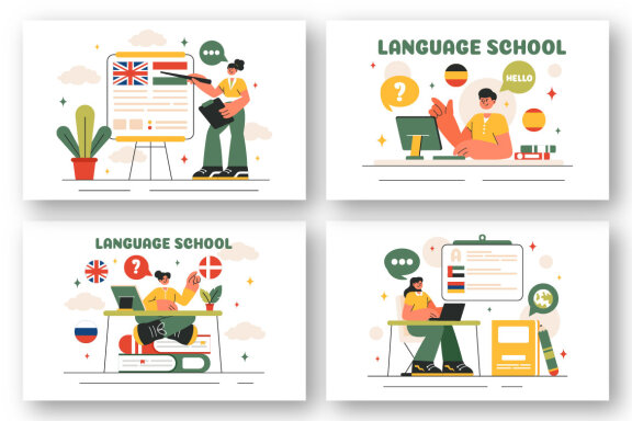 20 Language School Illustration