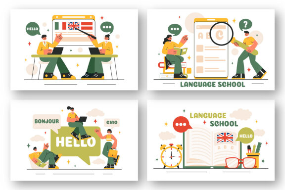 20 Language School Illustration