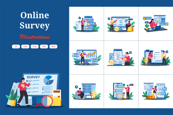 M739_Online Survey Illustration Pack 1