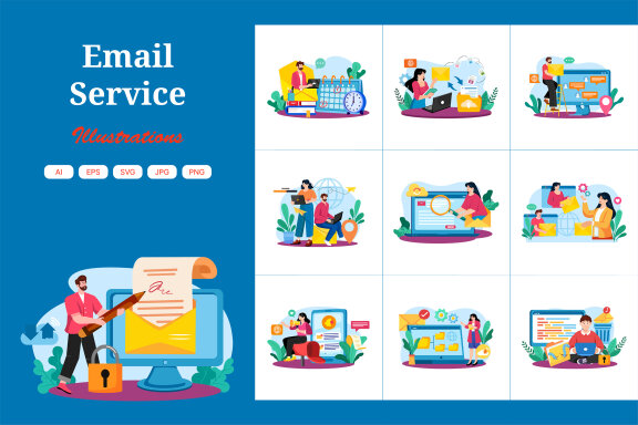 M738_Email Service Illustration Pack 2