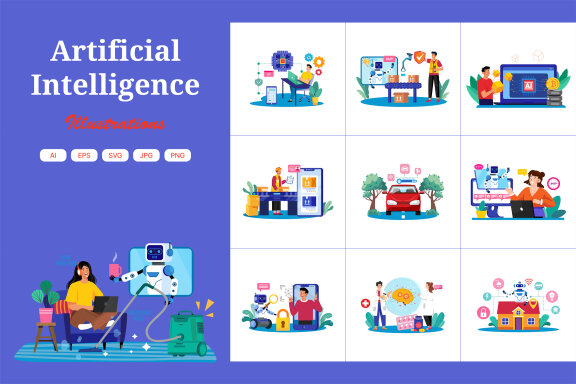 M737_Artificial intelligence Illustration Pack 1