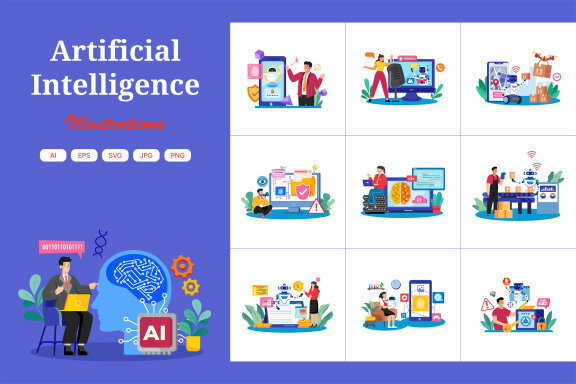 M737_Artificial intelligence Illustration Pack 2