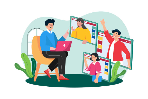 M736_ Social Network Illustration Pack 1