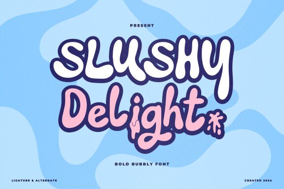 Slushy Delight | Bold Bubbly Font