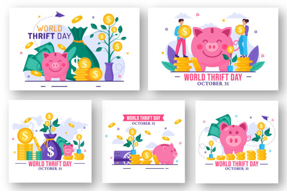 11 World Thrift Day Illustration