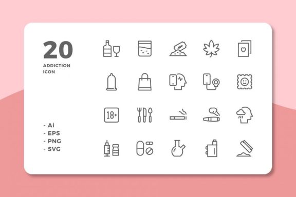 60 Addiction Icons (3 Style)