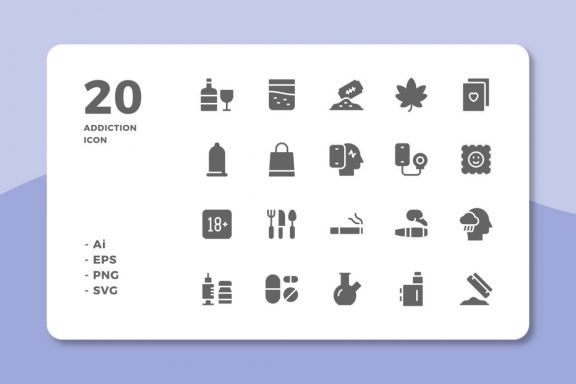 60 Addiction Icons (3 Style)