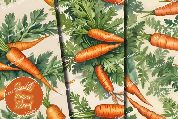 6 FREE Digital Papers - Carrot Garden