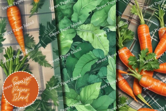 6 FREE Digital Papers - Carrot Garden