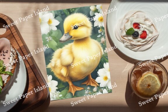 Pack Of 6 Digital Papers - Baby Ducklings In Watercolor