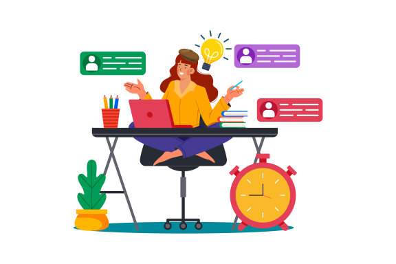 M729_ Multitasking Concept Illustration Pack