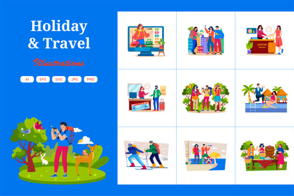M728_Holiday & Travel Illustration Pack 1
