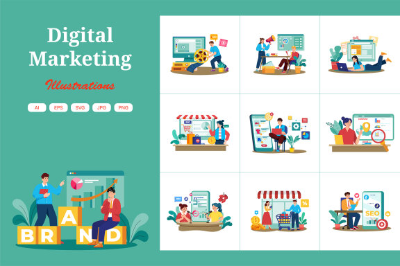 M727_Digital Marketing Illustration Pack 2