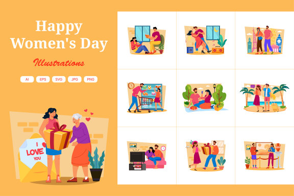 M717_Women's Day Illustration Pack 2