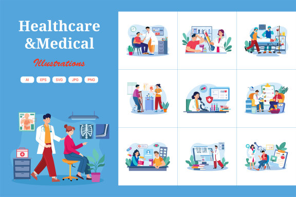 M716_Healthcare & Medical Illustration Pack 1