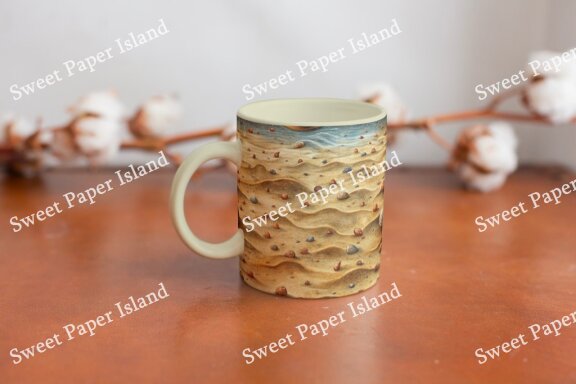 Pack Of 6 Digital Papers - Magic of Sand, Snail, and Stars in Watercolor