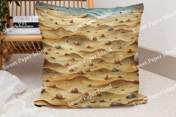 Pack Of 6 Digital Papers - Magic of Sand, Snail, and Stars in Watercolor