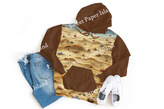 Pack Of 6 Digital Papers - Magic of Sand, Snail, and Stars in Watercolor